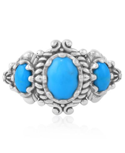 Кольцо American West Jewelry Sterling Kingman Turquoise с овалами, размеры от 5 до 11