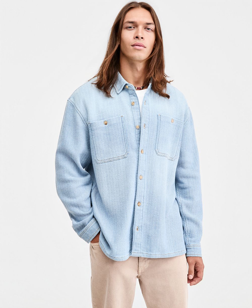 Sun + Stone Men's Soft Denim Overshirt, Macy's Exclusive