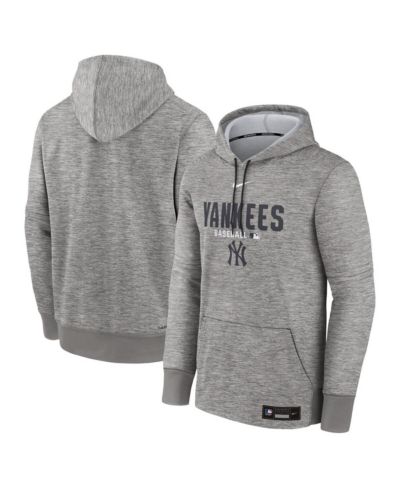 Nike Men's Heather Charcoal New York Yankees Authentic Collection Therma-FIT Hoodie