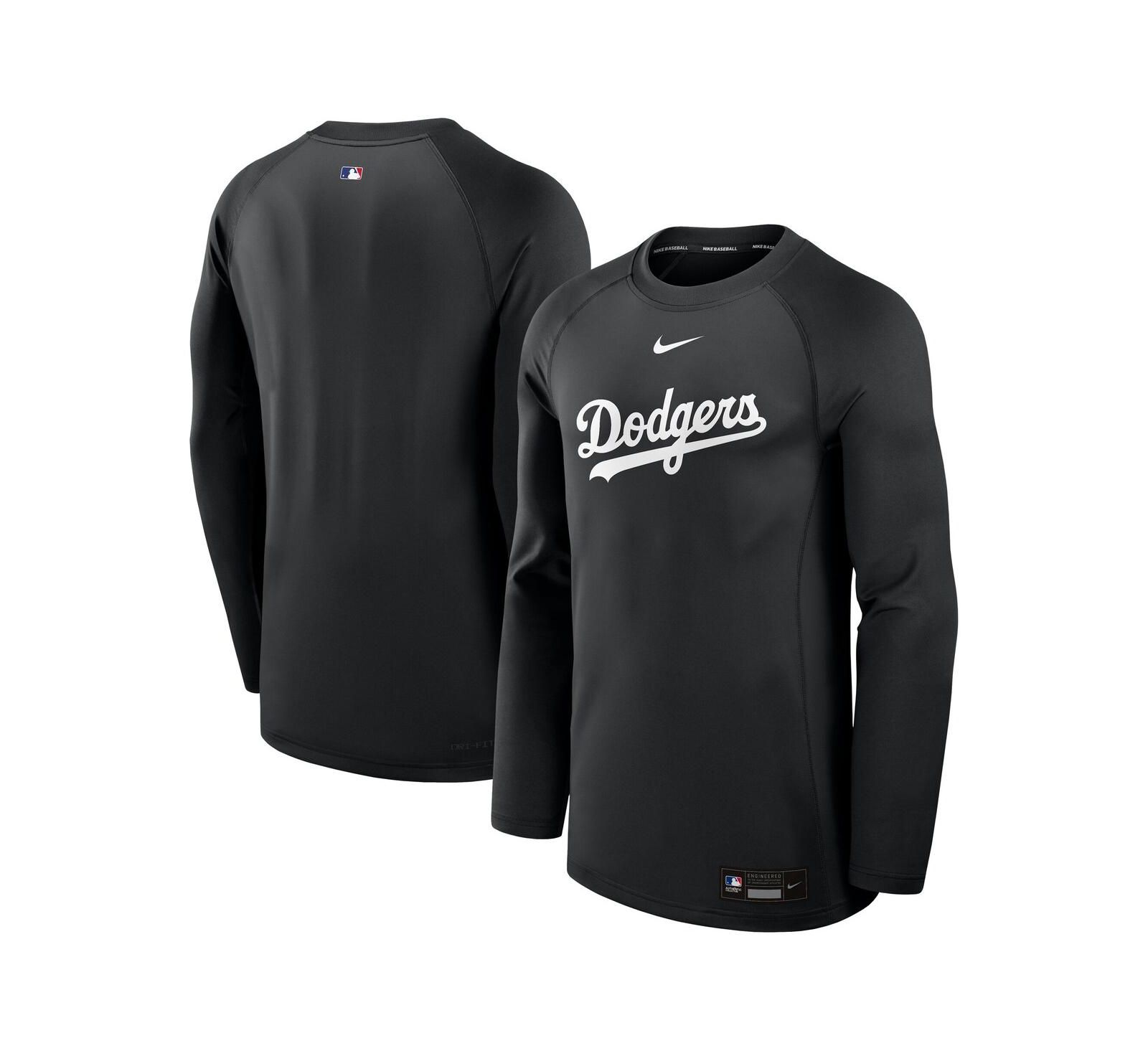 Nike Men's Black Los Angeles Dodgers Authentic Collection Game Time Raglan Long Sleeve T-Shirt