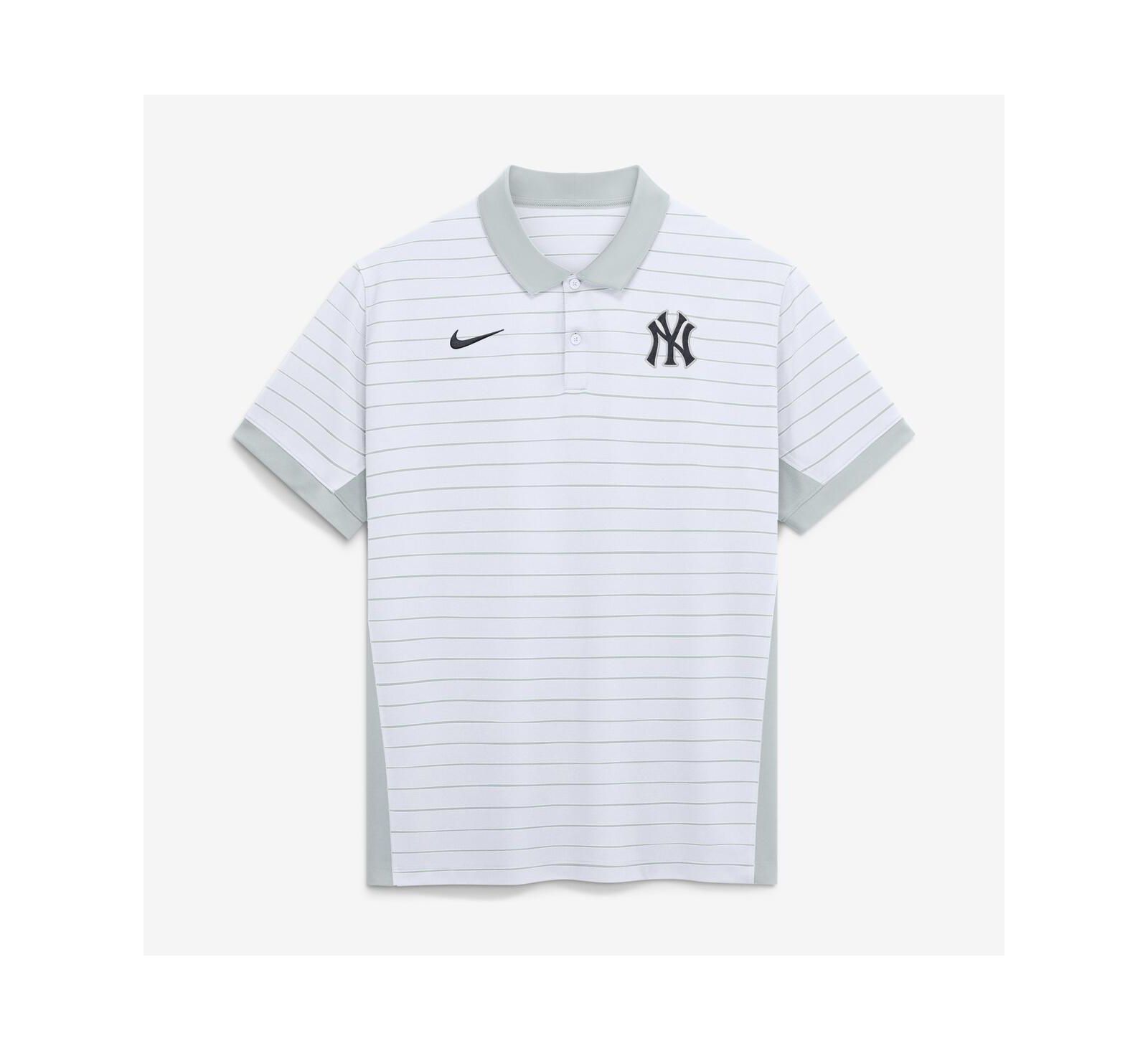 Nike Мужская поло рубашка New York Yankees Authentic Collection Striped Victory Dri-FIT, белая