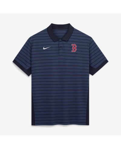 Nike Men's Navy Boston Red Sox Authentic Collection Striped Victory Dri-FIT Polo Shirt