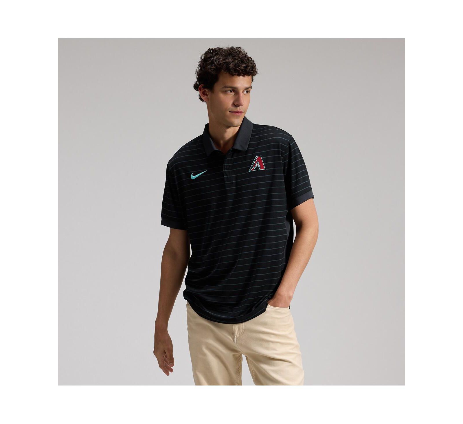 Nike Men's Black Arizona Diamondbacks Authentic Collection Striped Victory Dri-FIT Polo Shirt
