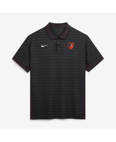 Nike Men's Black Baltimore Orioles Authentic Collection Striped Victory Dri-FIT Polo Shirt