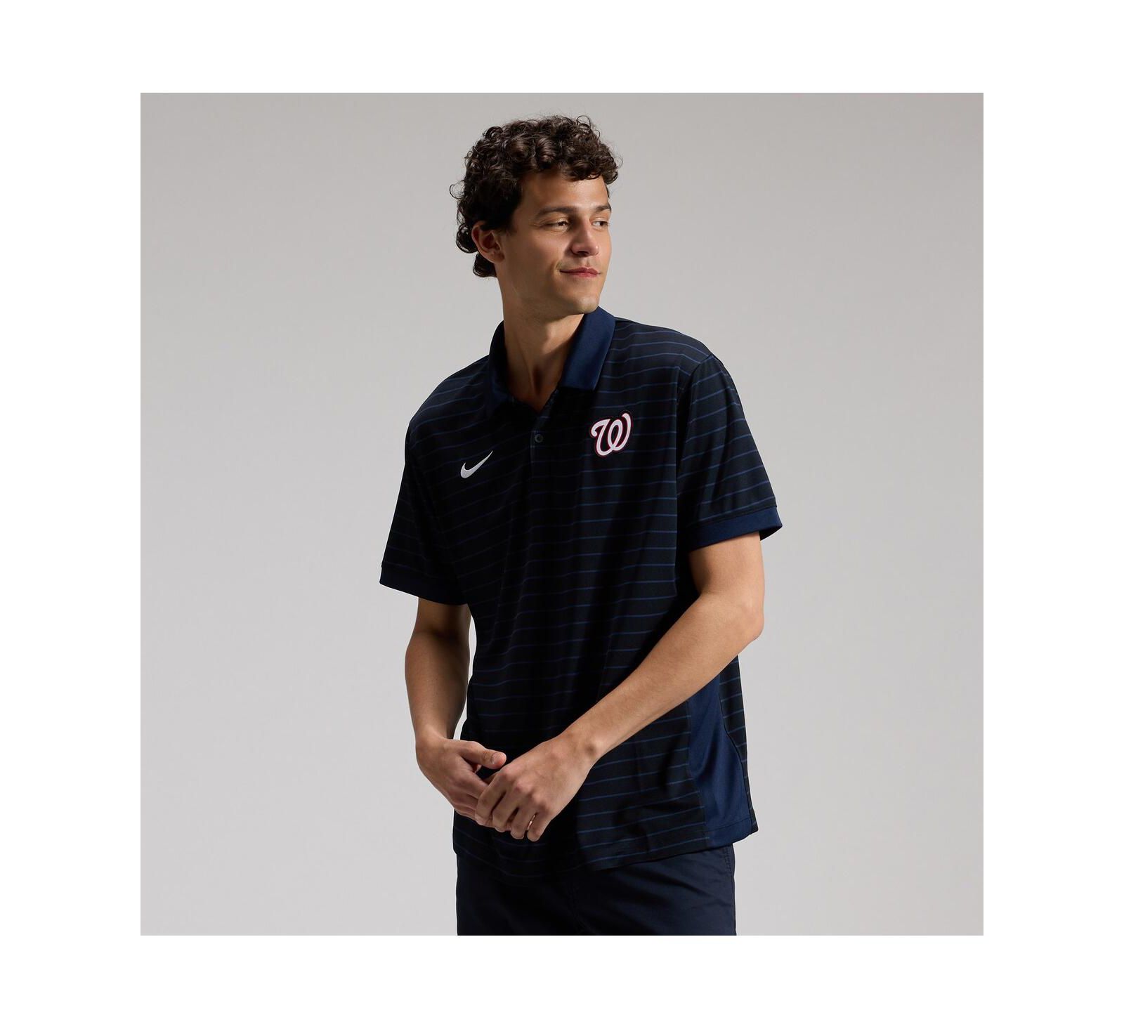 Мужская рубашка-поло Nike Washington Nationals Authentic Collection полосатая Victory Dri-FIT