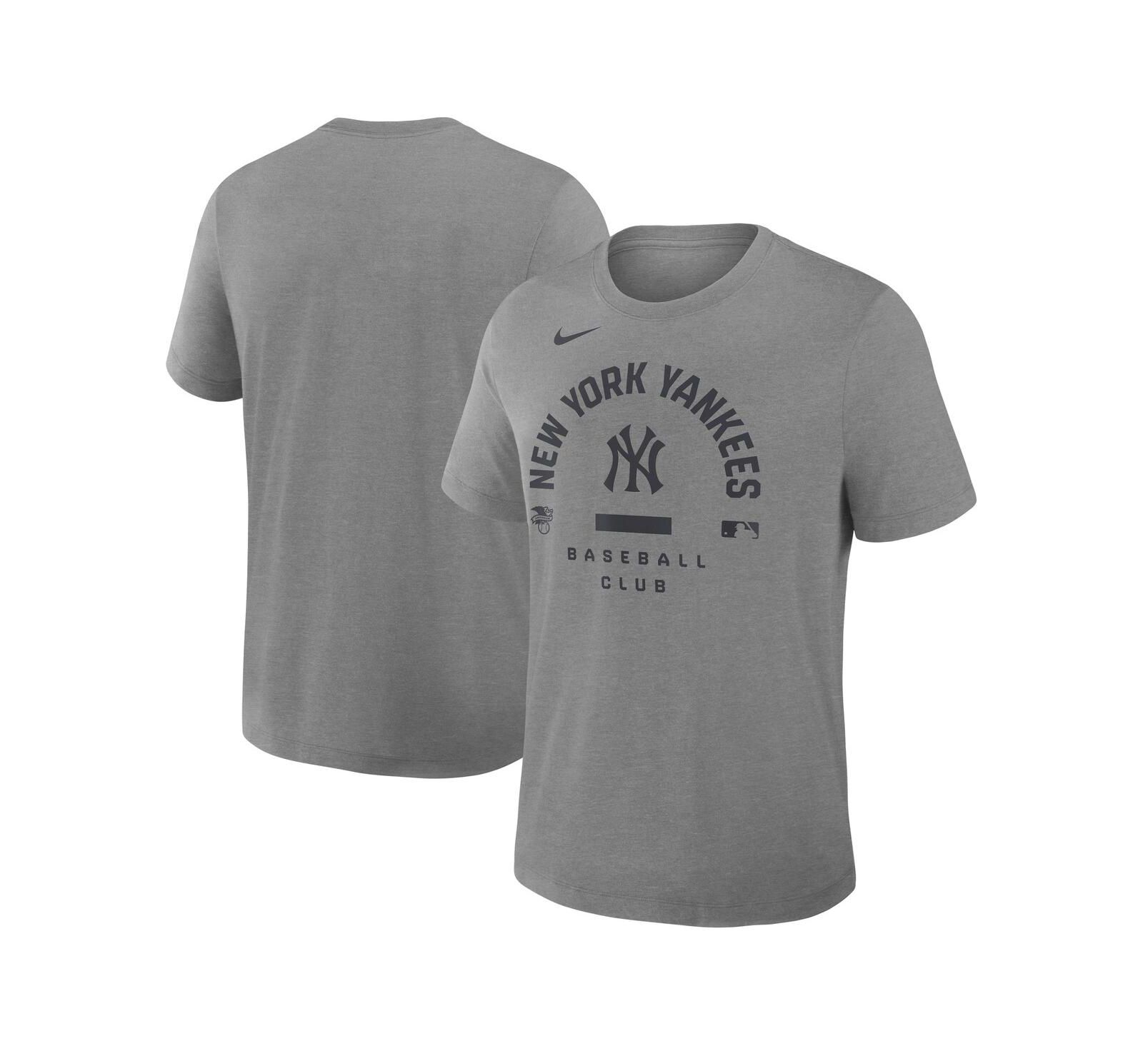 Nike Men's Heather Charcoal New York Yankees Authentic Collection Early Work Tri-Blend Dri-FIT T-Shirt