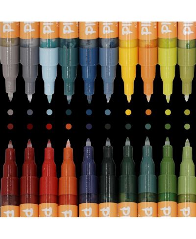 PINTAR Earth Tone Markers Extra Fine Tip - Colors for Earth Watercolor Paint Pens - Earth Paint Kit Markers - Acrylic Paint Pens
