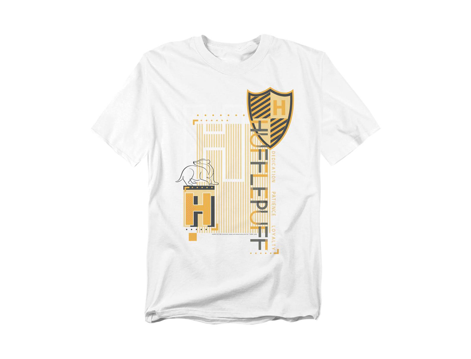 Harry Potter Men's Hufflepuff Pattern Crest T Shirt