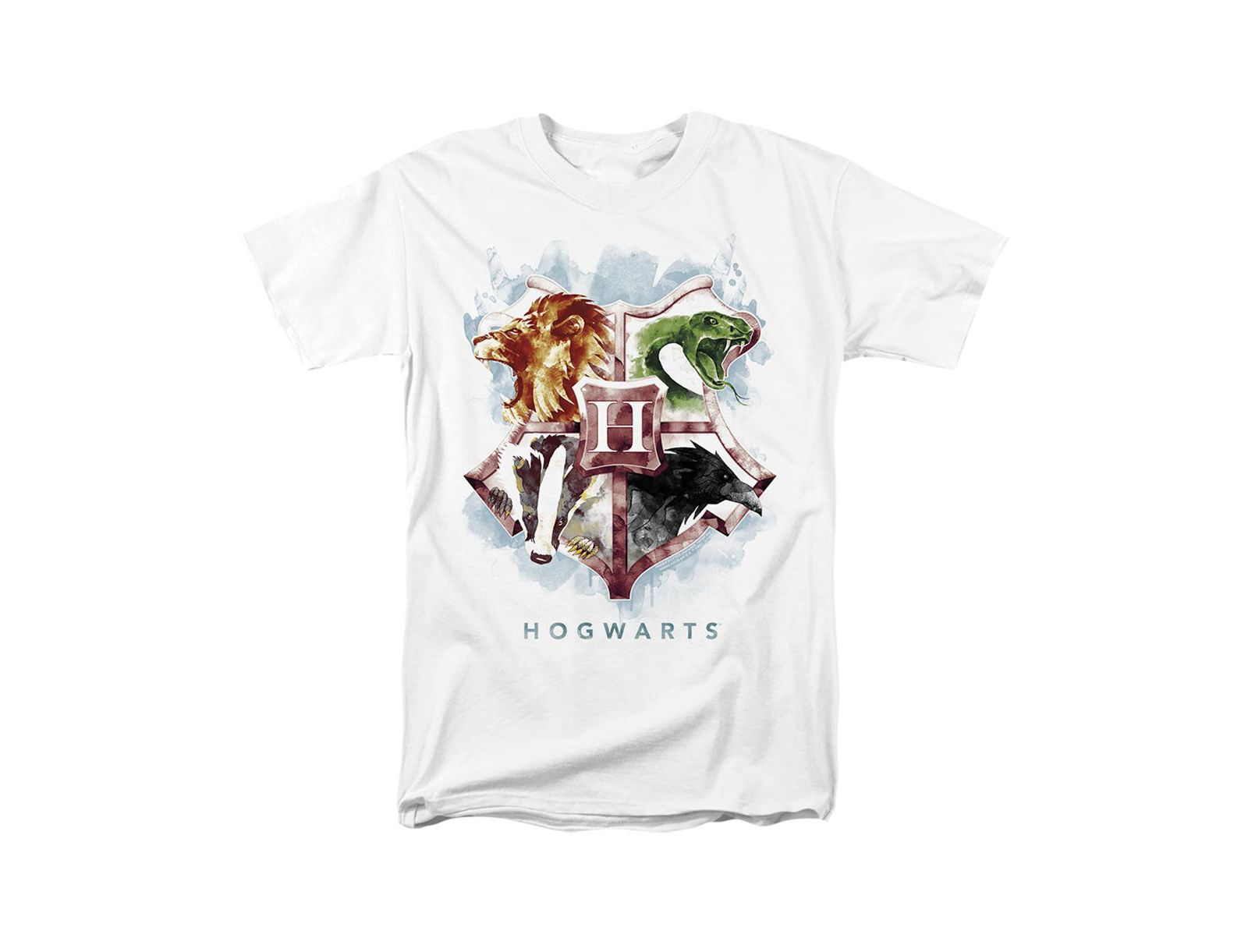 Harry Potter Men's Hogwarts Crest Watercolor T Shirt