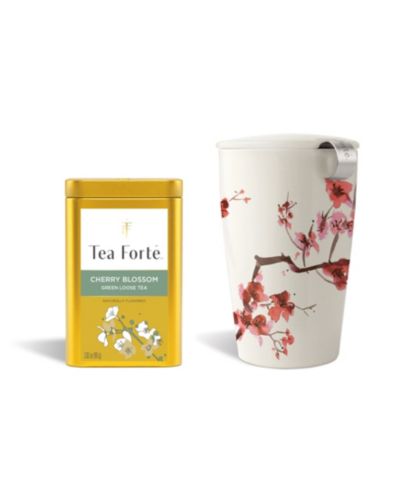 Tea Forte KATI Cherry Blossom Steeping Cup and Loose Tea Canister, 3-Pc.