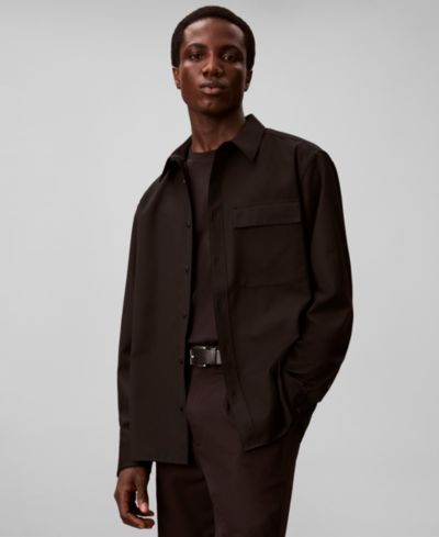 Calvin Klein Men's Travel Twill Regular-Fit Shirt