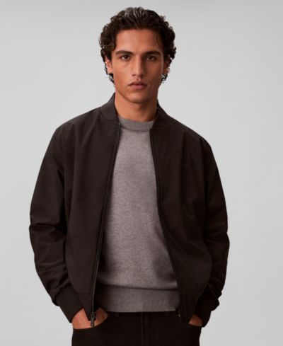 Calvin Klein Men's Birdseye Round Collar Bomber Jacket
