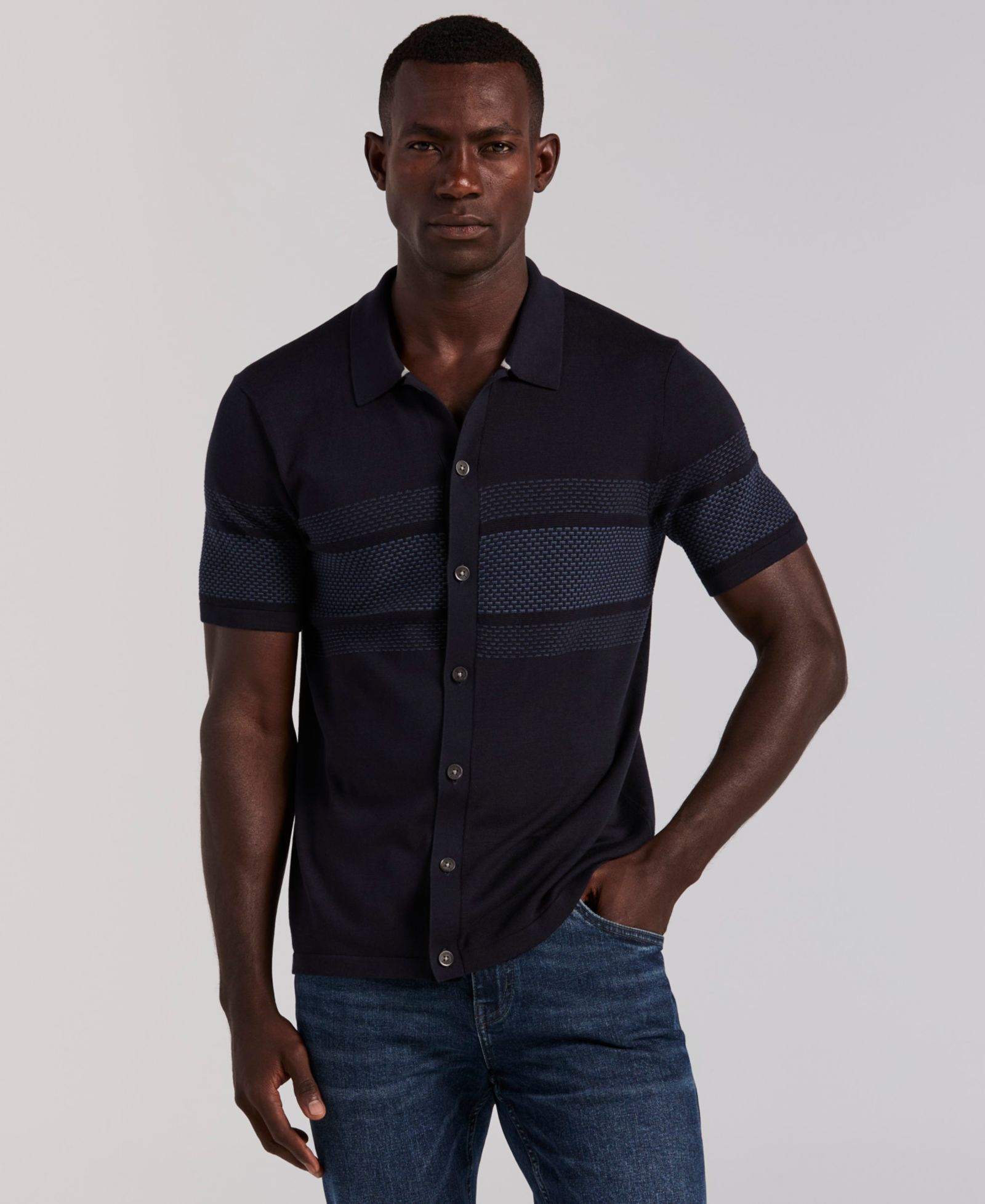 Perry Ellis Men's Textured Button Front Shirt