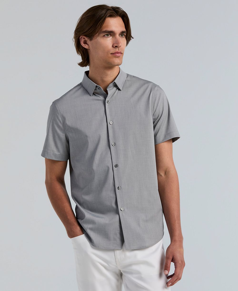 Perry Ellis Men's Slim-Fit Short-Sleeve Shirt
