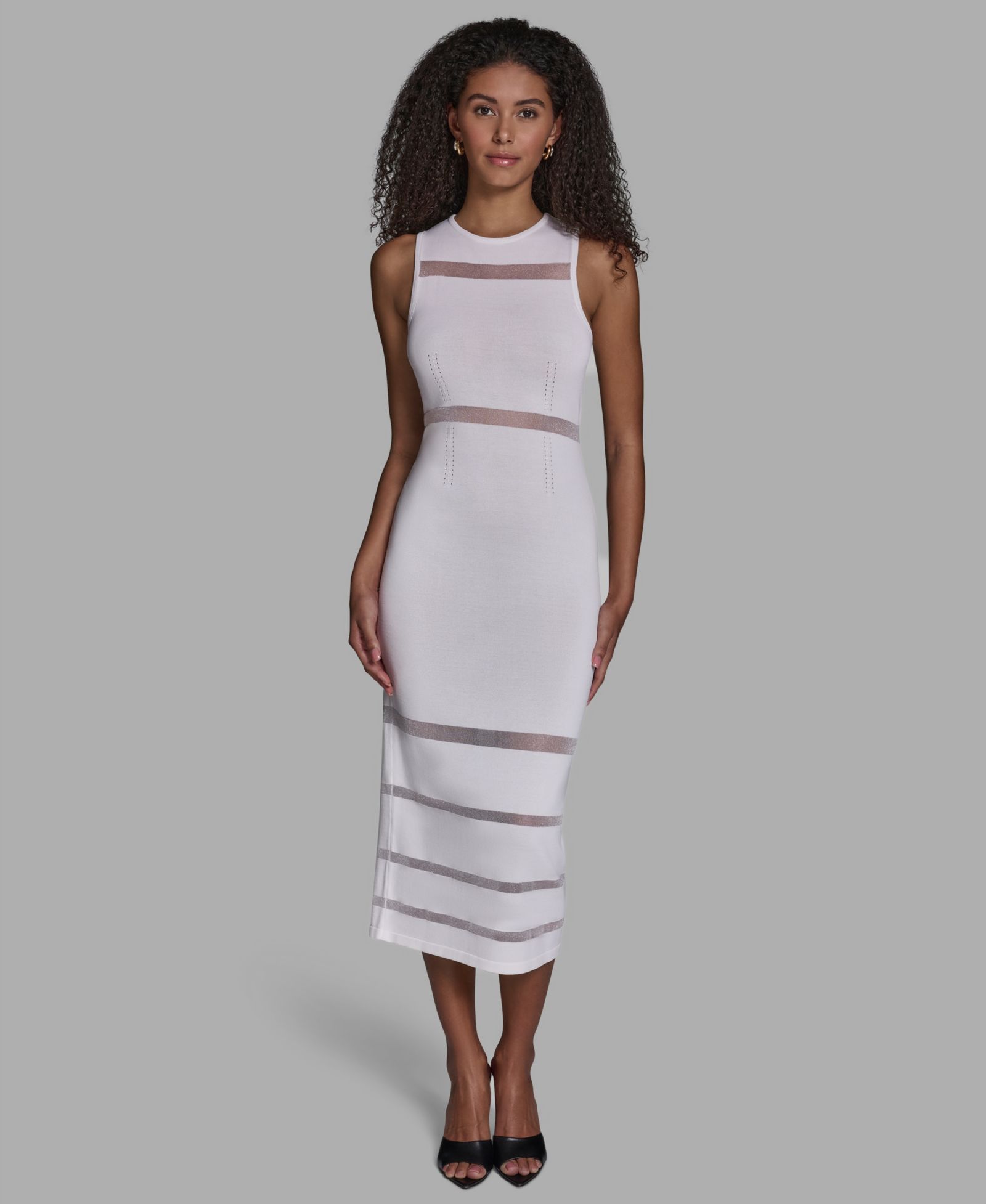 BCBG Женское миди-платье с прозрачными деталями