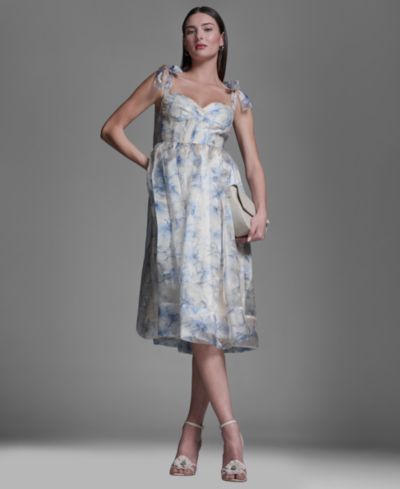 BCBG Женское миди-платье из органзы с корсетом