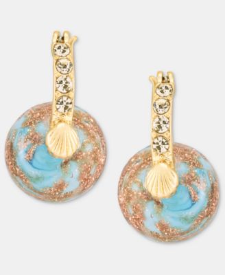 Серьги-кольца lonna & lilly Murano Glass Charm Pavé Hoop