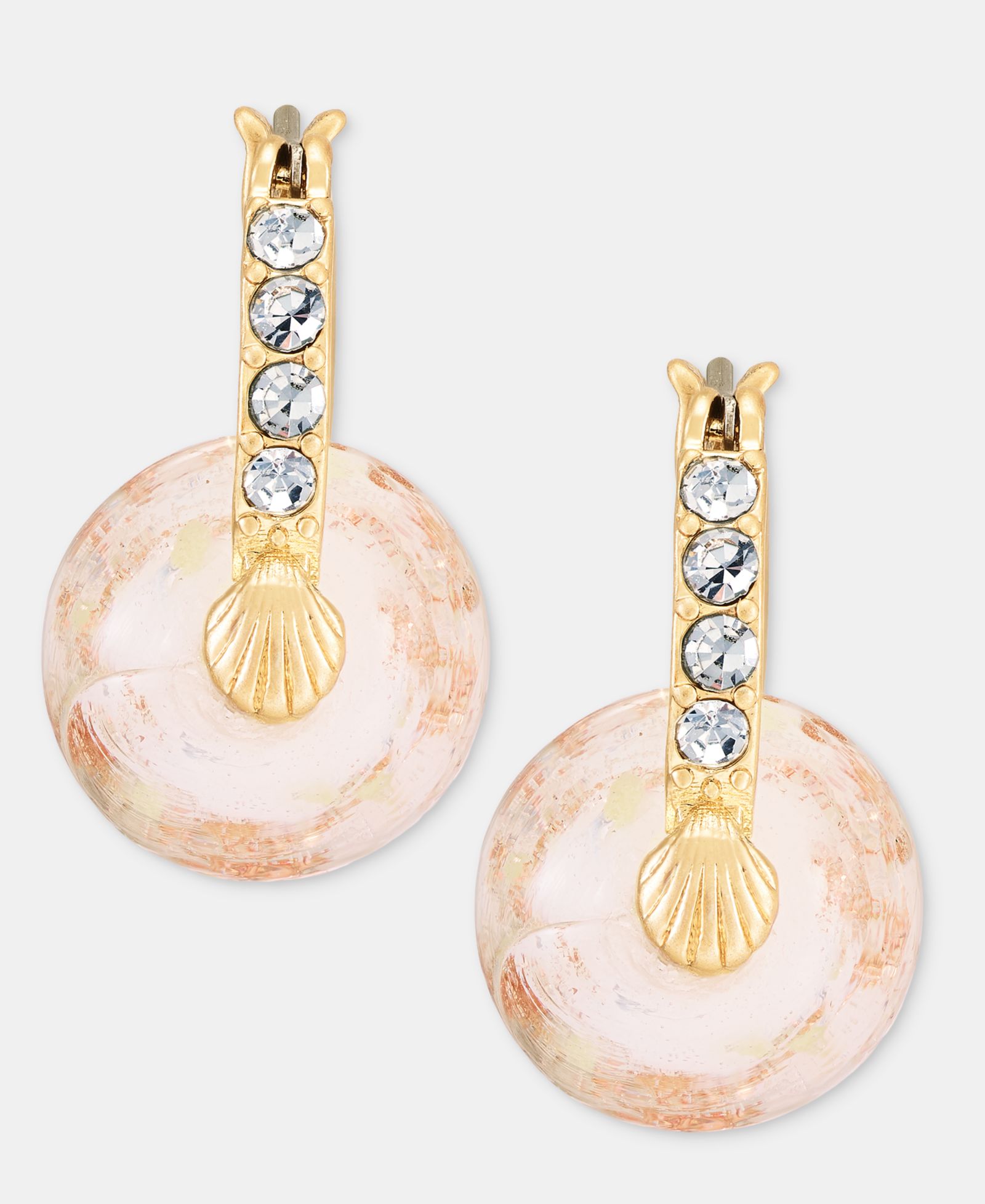 Серьги-кольца lonna & lilly Murano Glass Charm Pavé Hoop