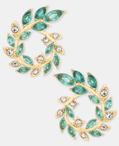 Серьги Lonna & Lilly Pavé & Stone Open Leaf Wreath Drop