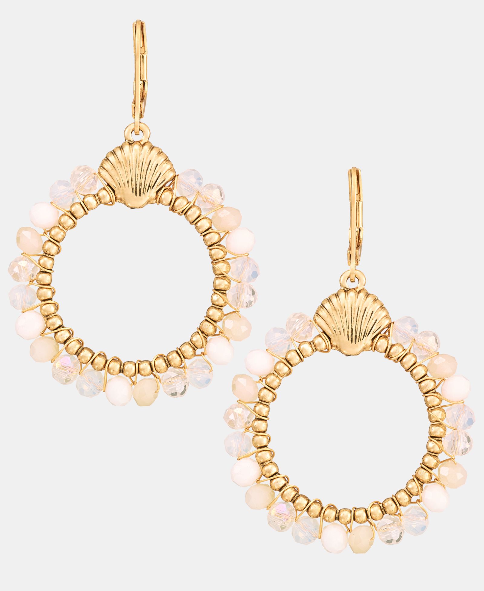 Серьги Lonna & Lilly Beaded Shell Open Drop