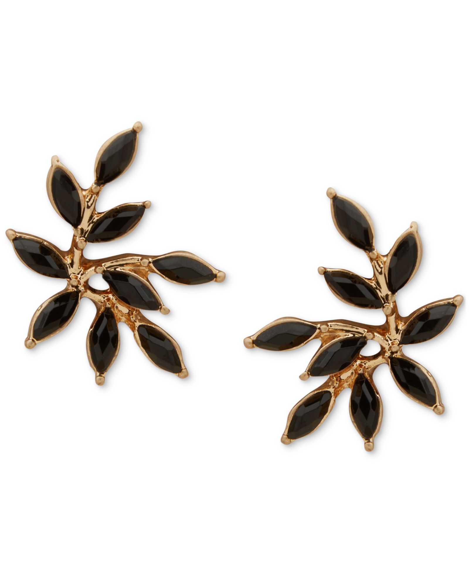 lonna & lilly Gold-Tone Faux Colored Leaf Stud Earrings