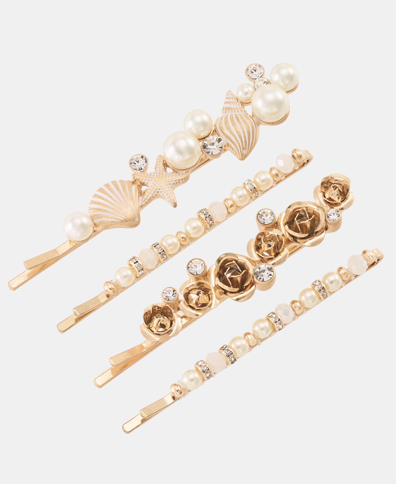 lonna & lilly 4-Pc. Crystal & Imitation Pearl Bobby Pin Set