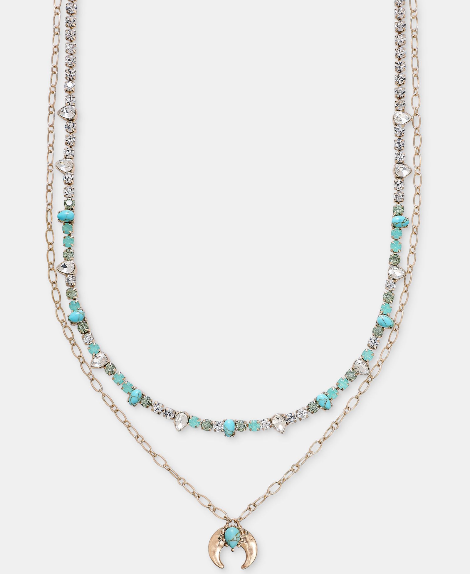 Колье lonna & lilly Mixed Stone Layered Pendant, 16" + 3" extender
