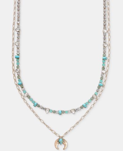Колье lonna & lilly Mixed Stone Layered Pendant, 16" + 3" extender