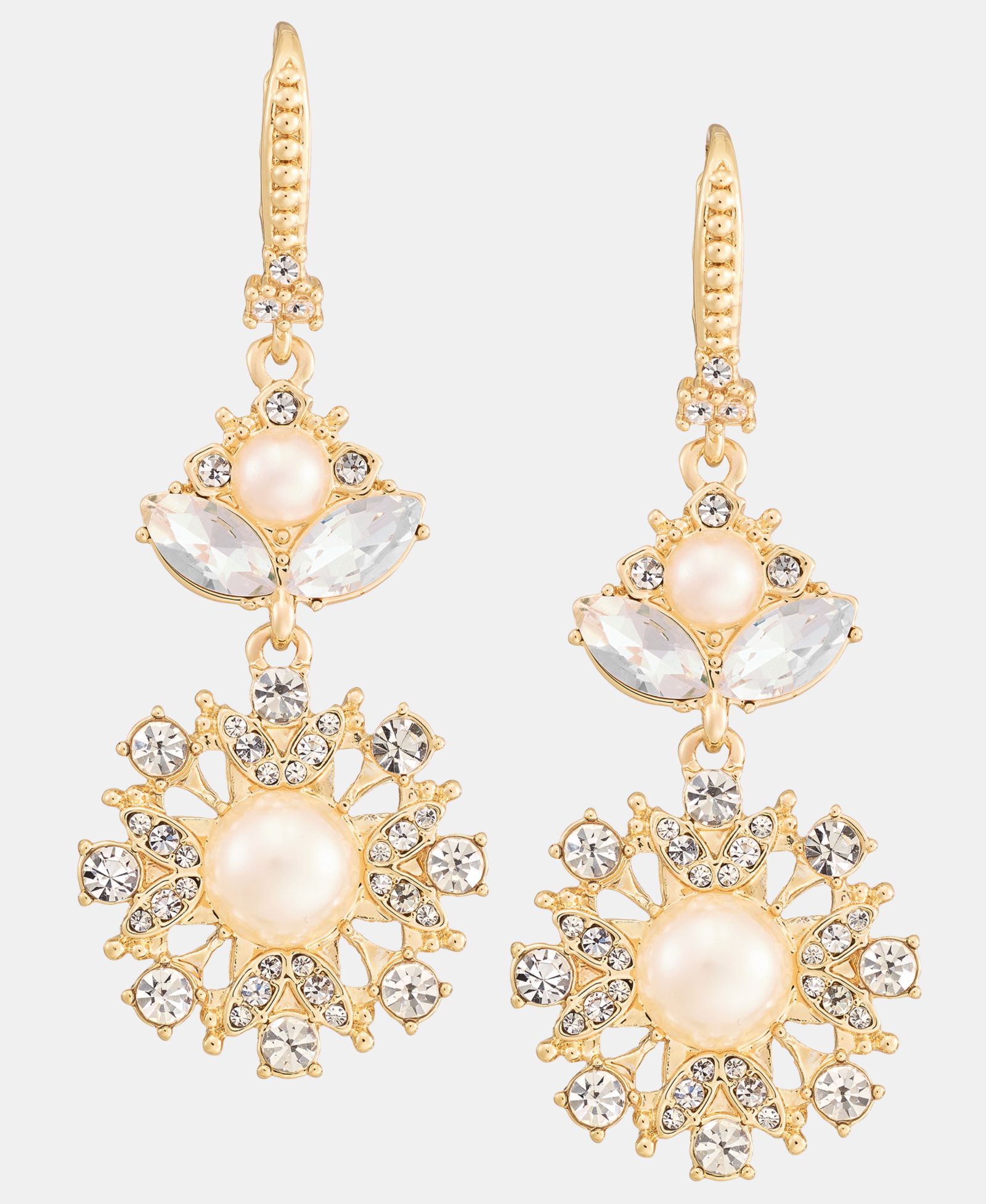 Серьги Marchesa с кристаллами и имитацией жемчуга