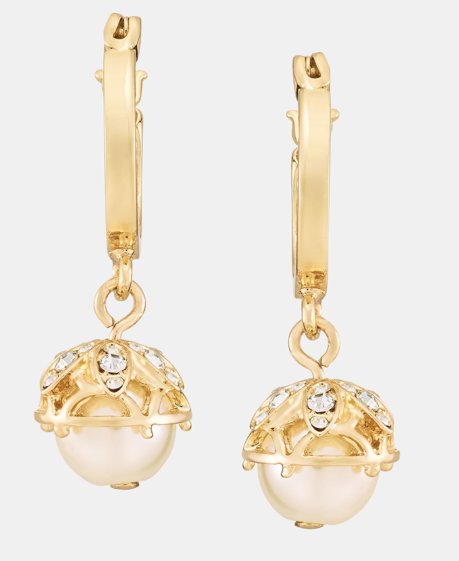 Marchesa Серьги-кольца Pavé & Imitation Pearl Charm