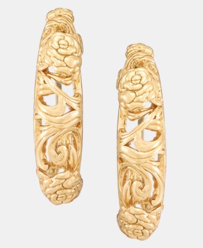 Серьги-кольца Marchesa Small Puffy Filigree 0.64"
