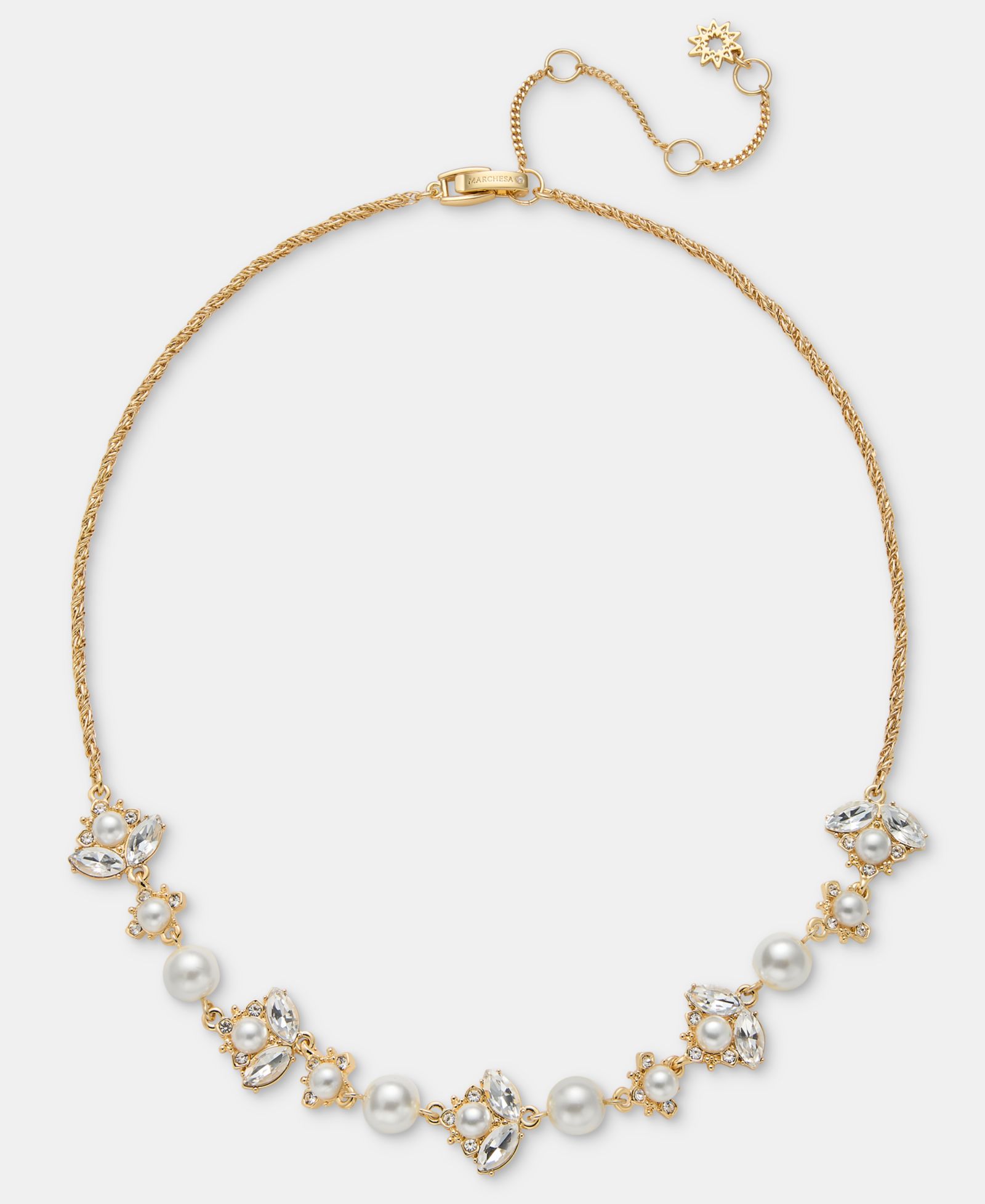 Ожерелье Marchesa Crystal & Imitation Pearl Statement Necklace, 16" + 3" extender