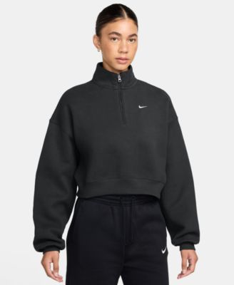 Женский укороченный топ Nike Studio Fleece с молнией 1/4