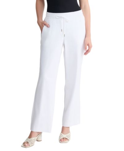 Jones New York Petite Pull-On Linen Drawstring Pants