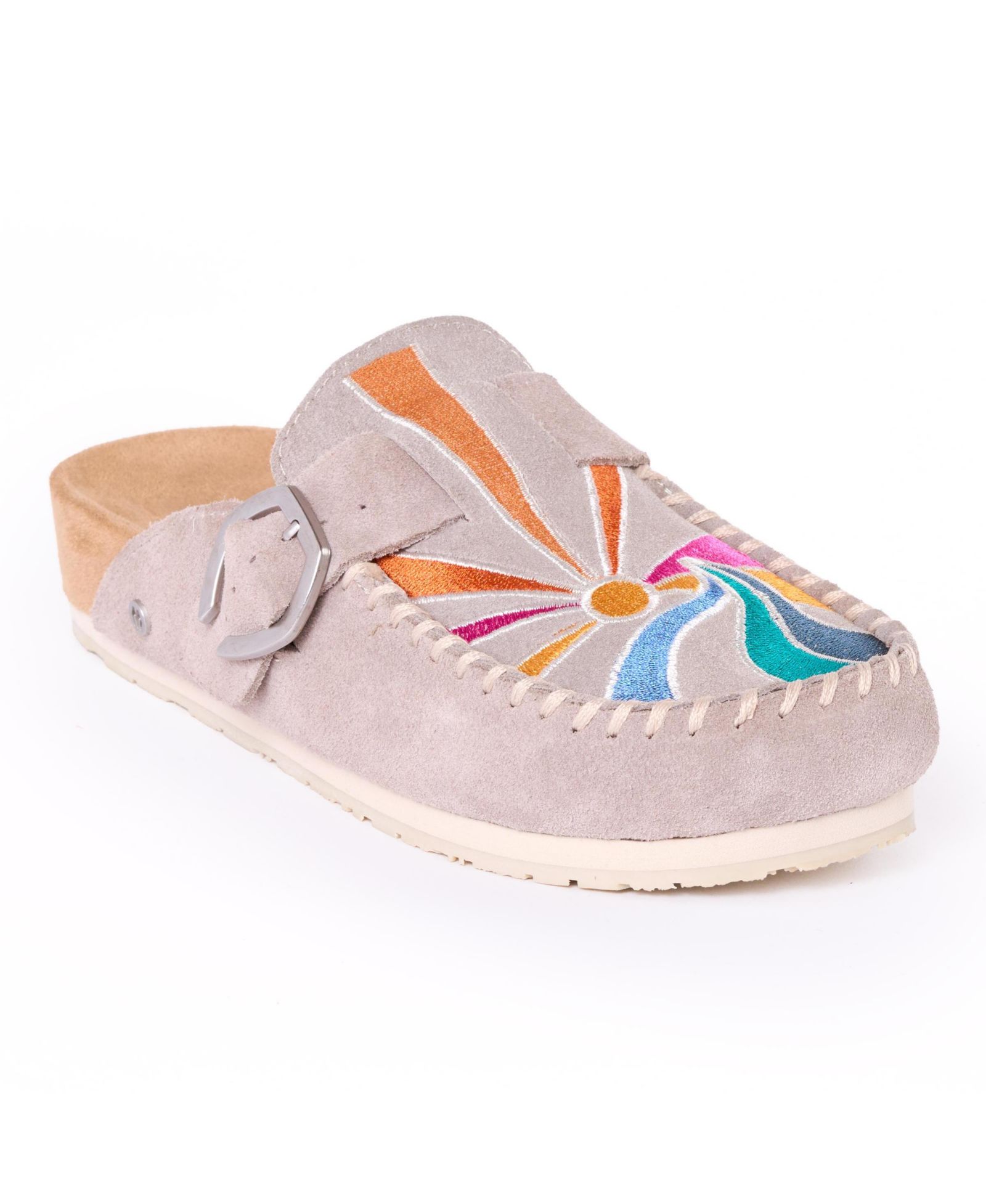 Minnetonka Women's Suede Adjustable Buckle Clogs