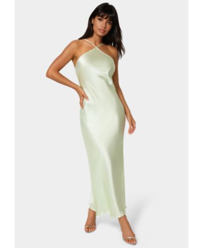 Женское атласное платье Bebe Halter Neck Gown