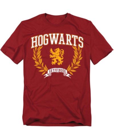 Harry Potter Men's Hogwarts Arched Gryffindor Leaves T Shirt