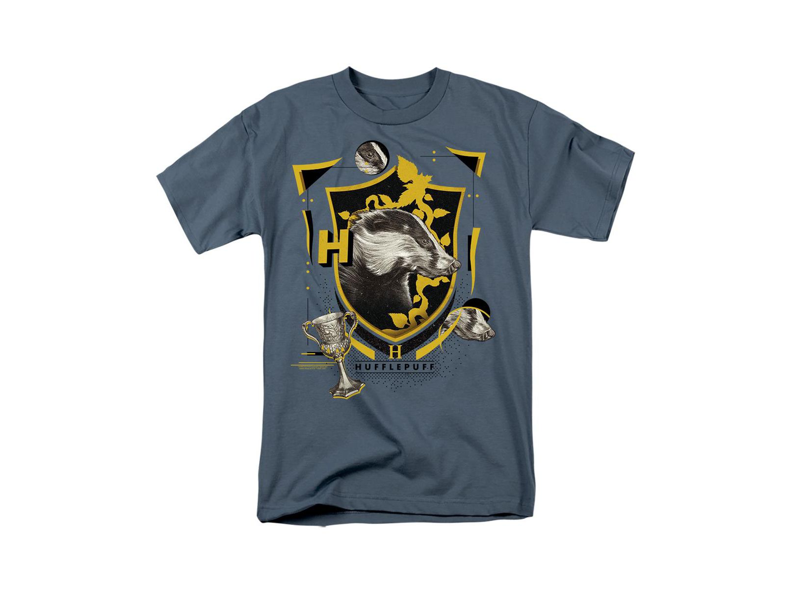 Harry Potter Men's Hufflepuff Magicial Mischief Level Up Crest T Shirt