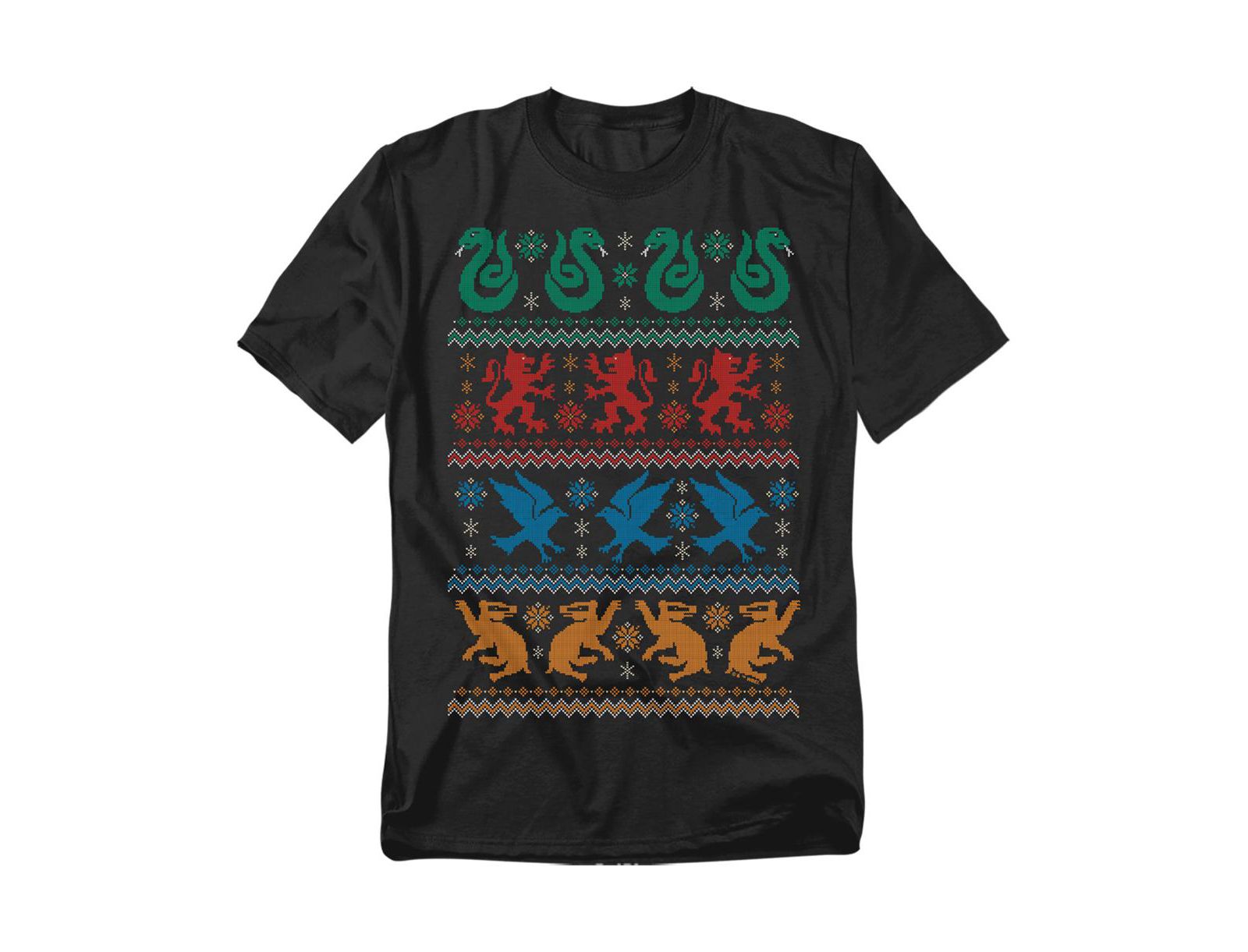 Футболка Harry Potter Big & Tall Hogwarts Houses Fair Isle Christmas Sweater T Shirt