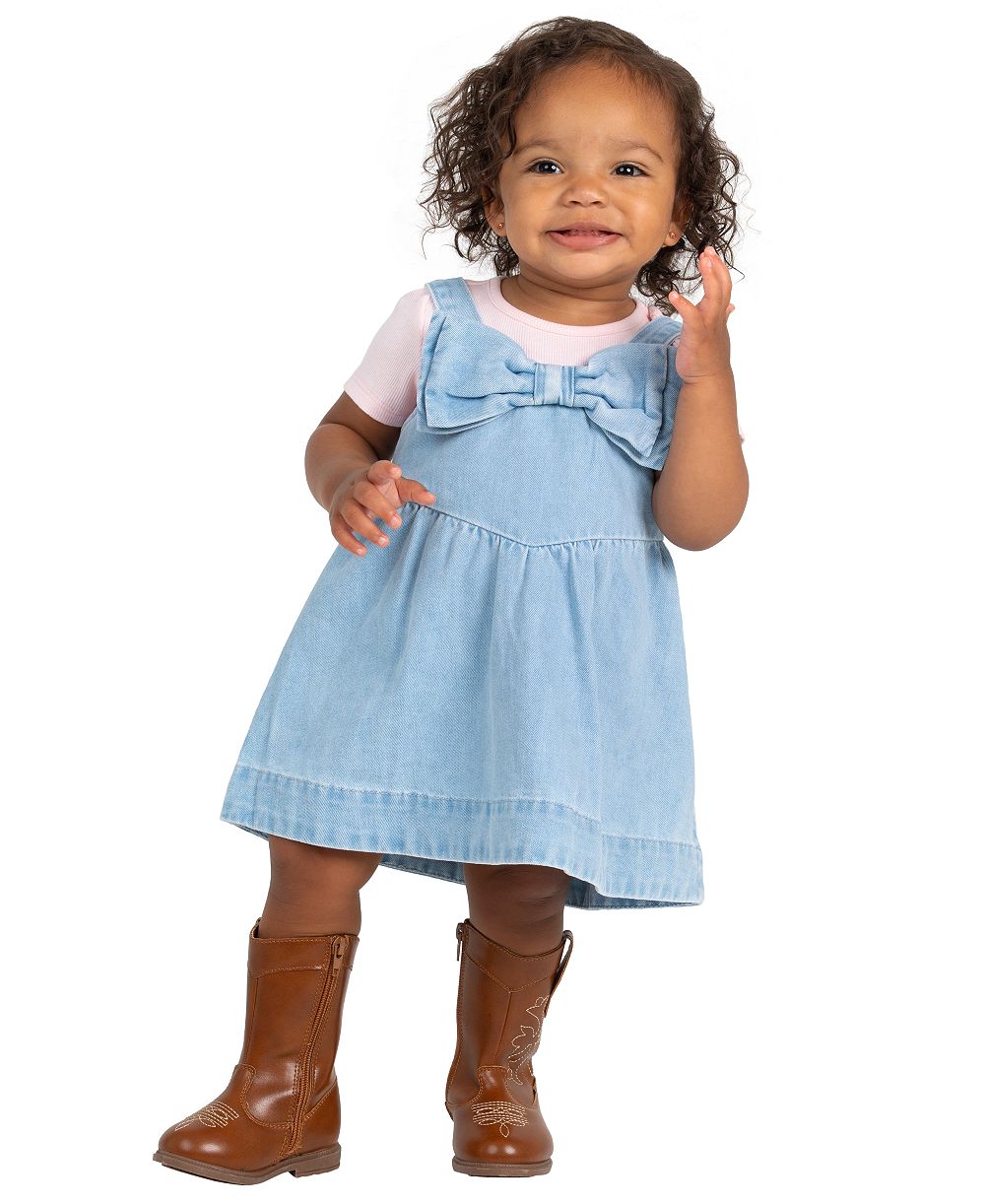 Детский набор Rare Editions Baby Girls' Denim Bow Jumper и боди, 2 части