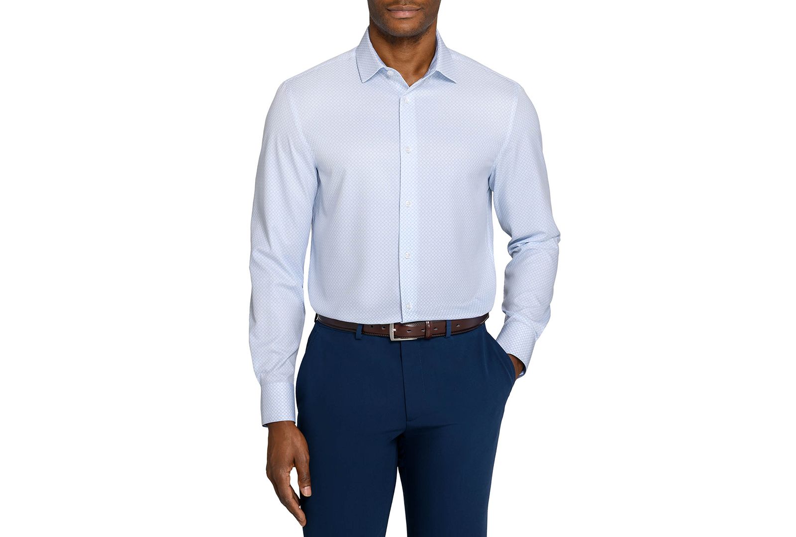 Мужская рубашка ConStruct Spread Collar Slim-Fit Performance Stretch Comfort Dress