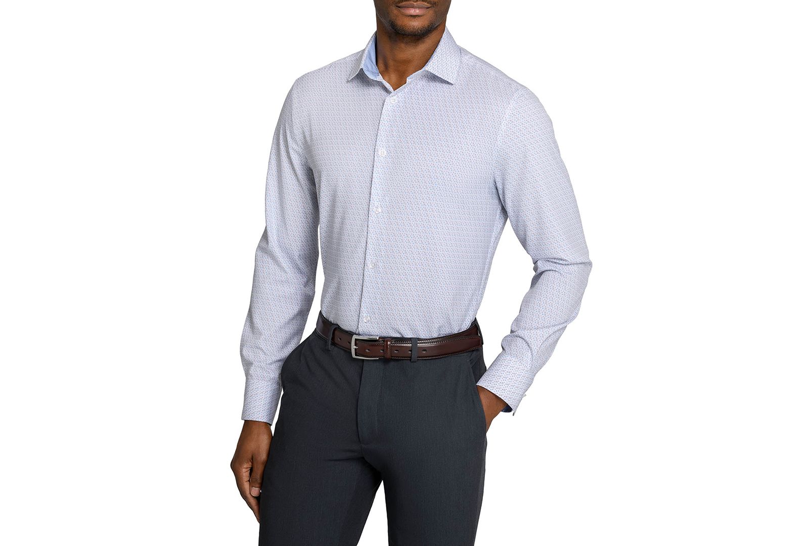 ConStruct Men's Slim-Fit Performance Stretch Comfort Dress Shirt