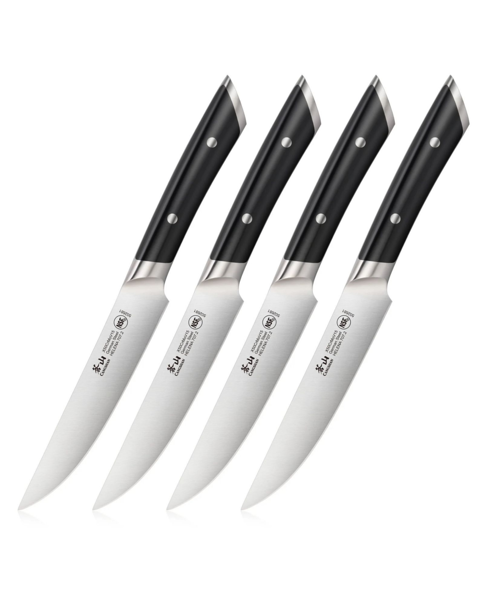 Cangshan Helena Series Steel 4-Pc. Fine-Edge Steak Knife Set