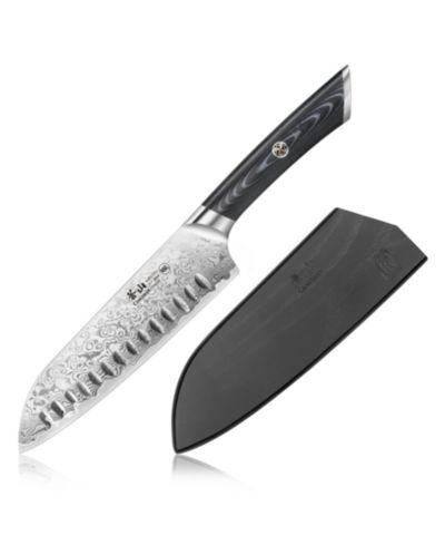 Стальной нож сантоку Cangshan Kuro Series 7" с чехлом
