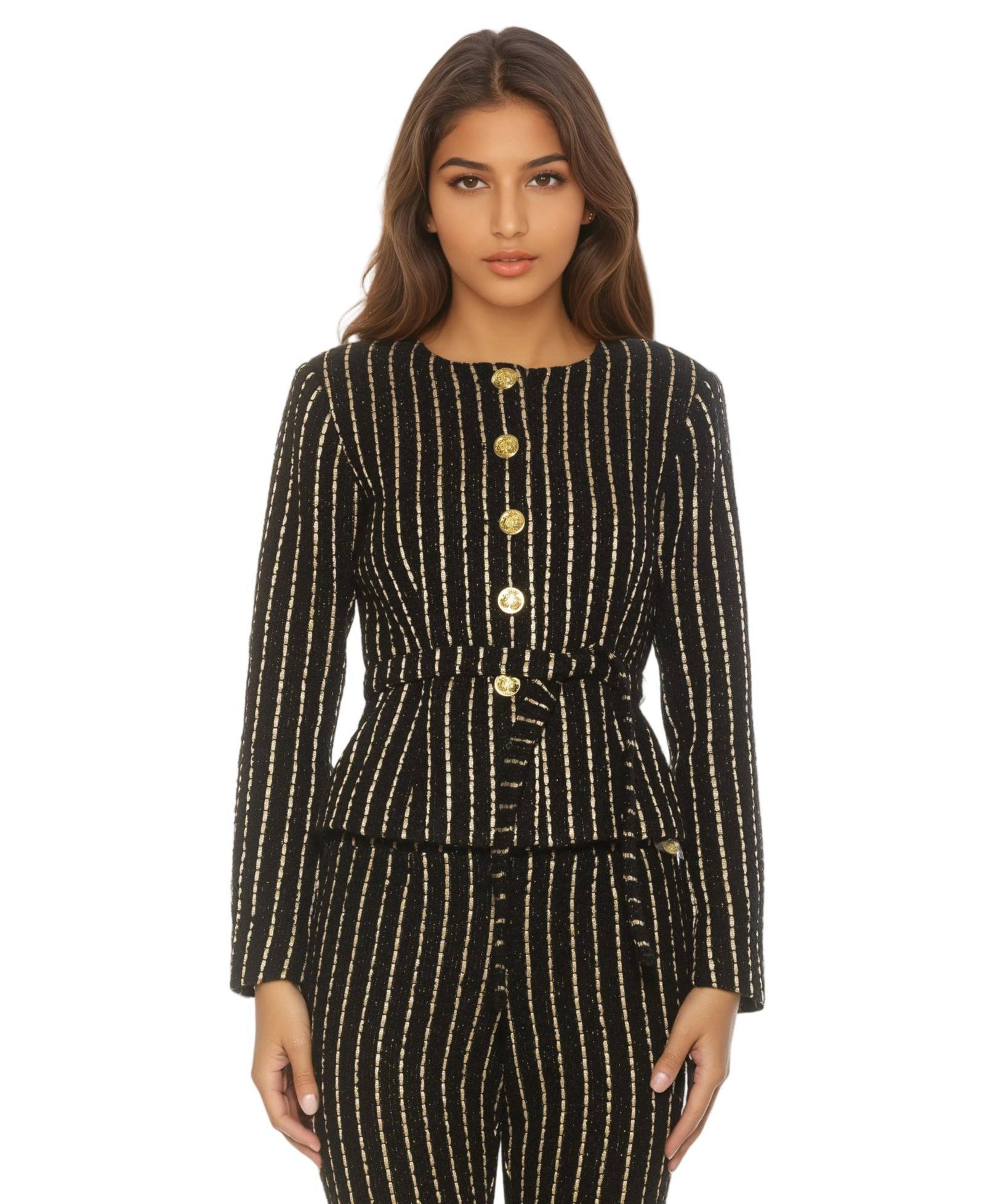 Alexia Admor Women's Arjun Tweed Long Sleeve Scoop Neck Sweater Jacket