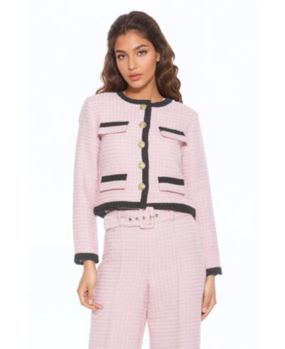 Женский джемпер-жакет Alexia Admor Rose Tweed Crewneck Sweater