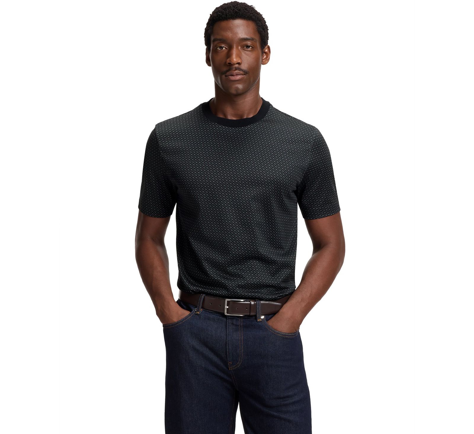 BOSS by Hugo Boss Men's Mercerized-Cotton Monogram T-Shirt
