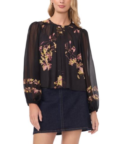 Vince Camuto Women's Long-Sleeve Crew Neck Top