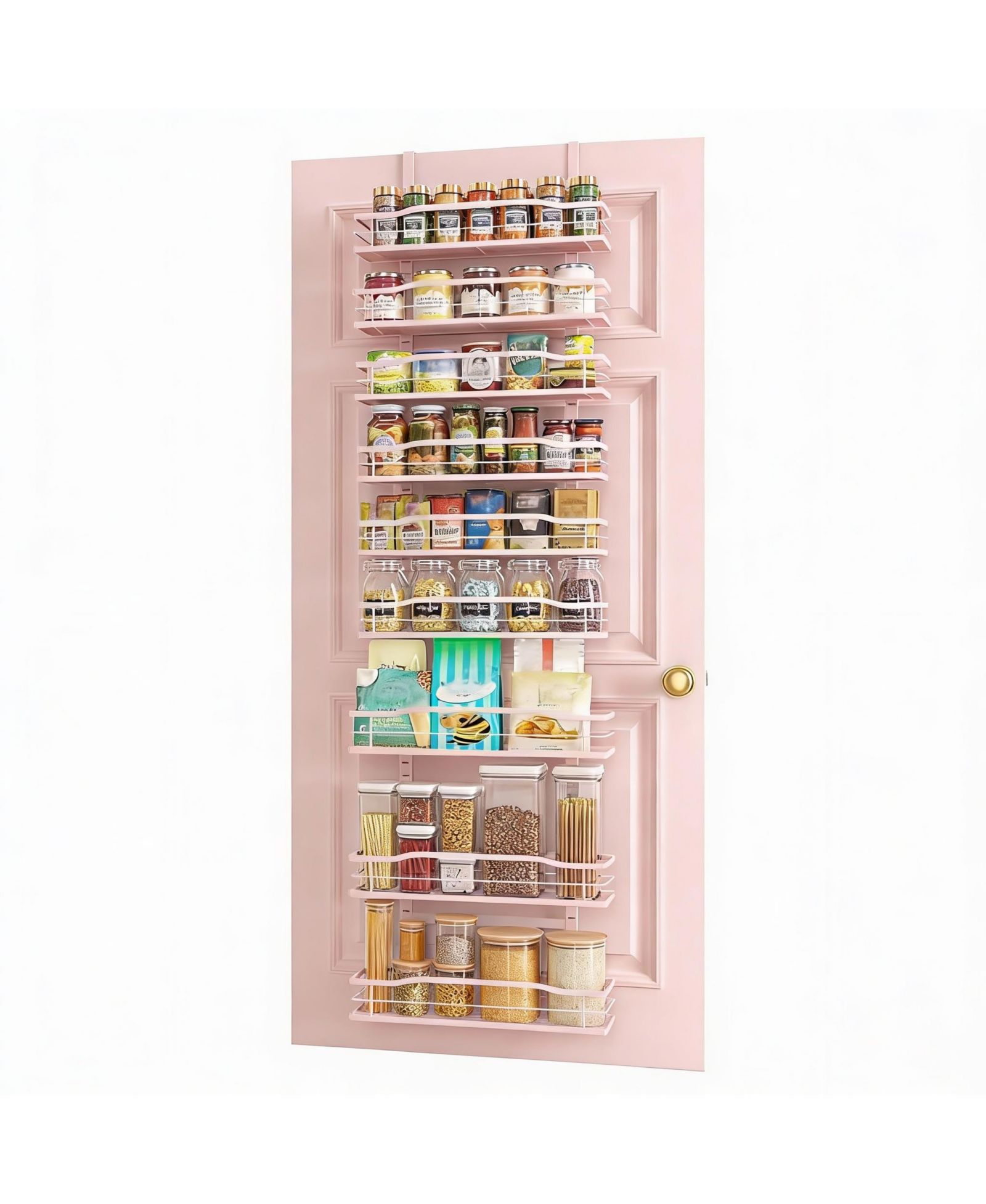 YIGII 9-Tier Metal Over-the-Door Organizer for Kitchen, Bathroom, Laundry
