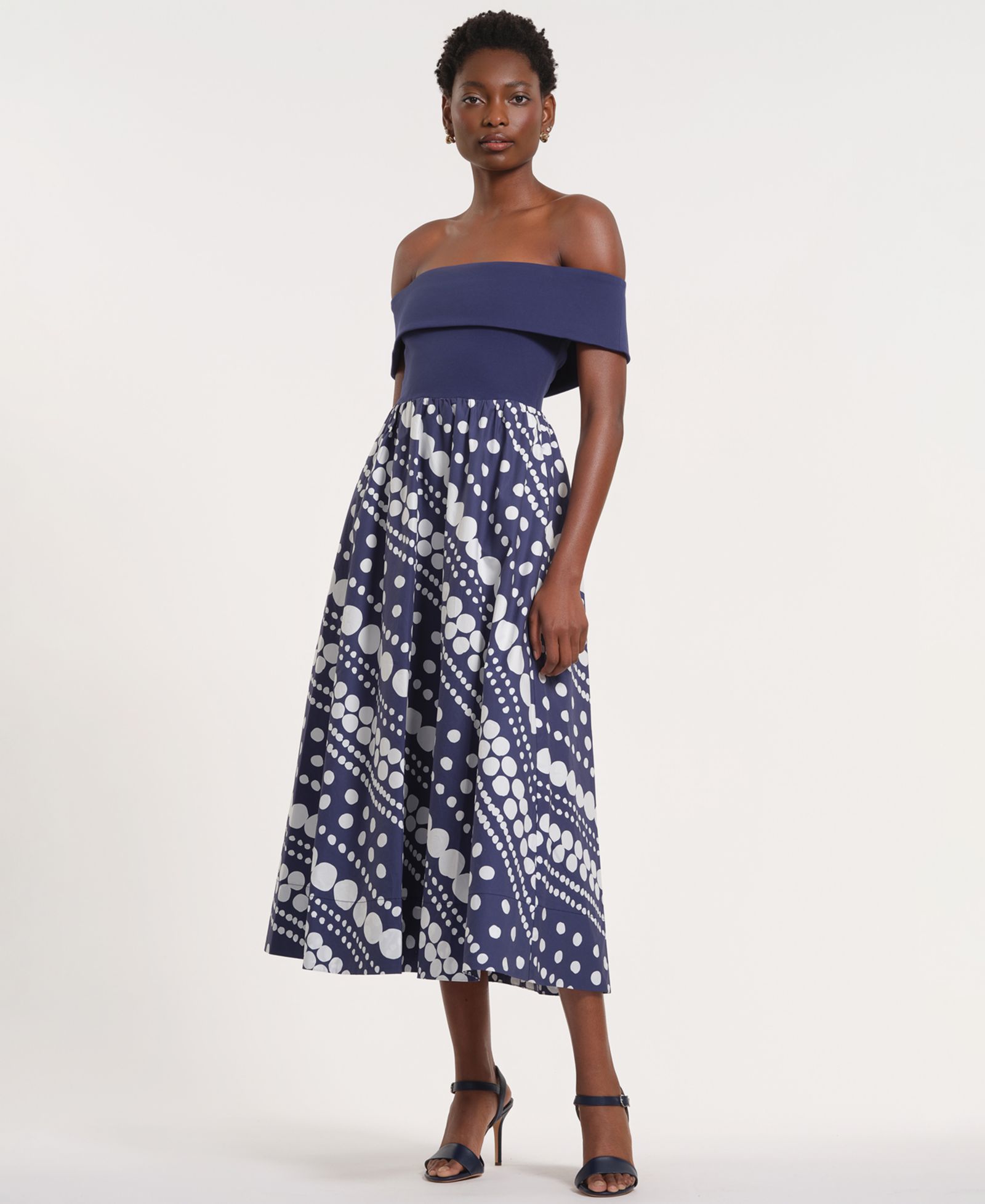 Женское платье макси Isaac Mizrahi Off-The-Shoulder Printed